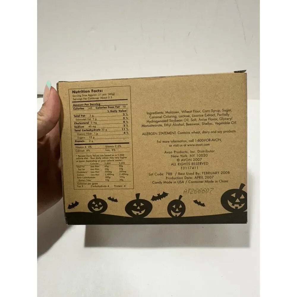 Halloween Lighted Felt‎ Black Cat gift bag NO CANDY 2007 Avon